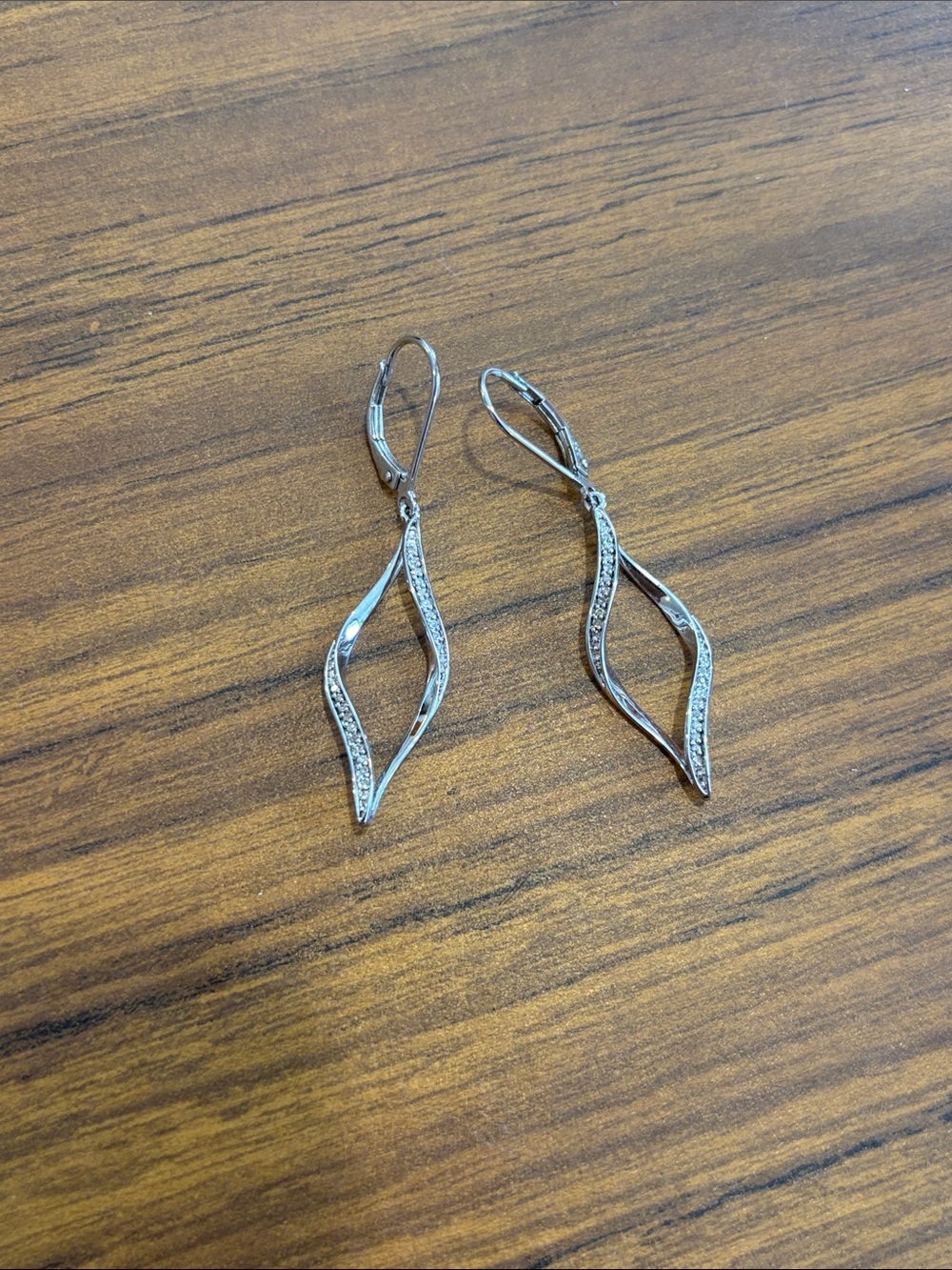 Elegant silver helix dangle earrings